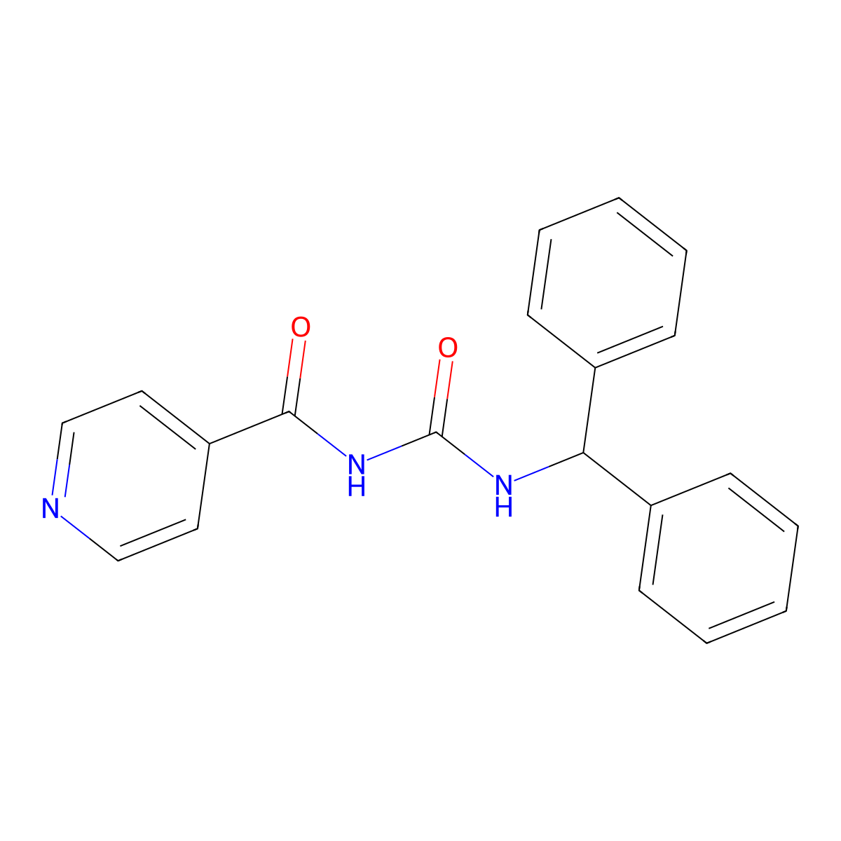 4-Pyridinecarboxamide, N-(((diphenylmethyl)amino)carbonyl)- molecular structure, CAS 168779-53-1