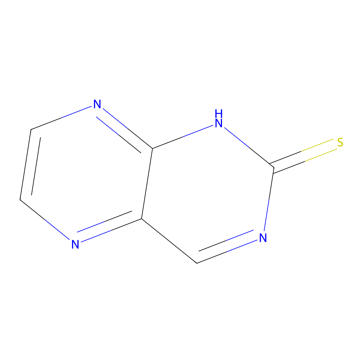 Pteridine-2(1H)-thione molecular structure, CAS 16878-76-5