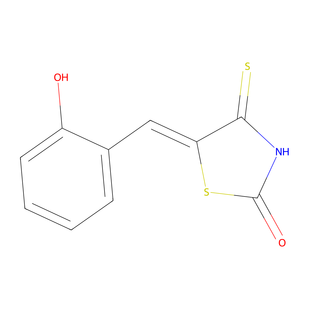 5-[(2-Hydroxyphenyl)-methylidene]-4-sulfanylidene-1,3-thiazolidin-2-one molecular structure, CAS 16878-94-7