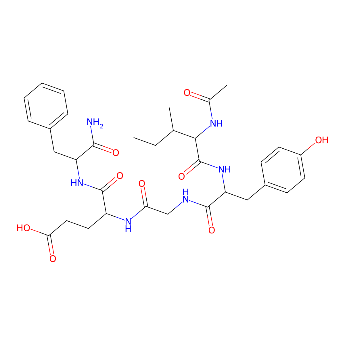 AC-Ile-tyr-gly-glu-phe-NH2 molecular structure, CAS 168781-78-0