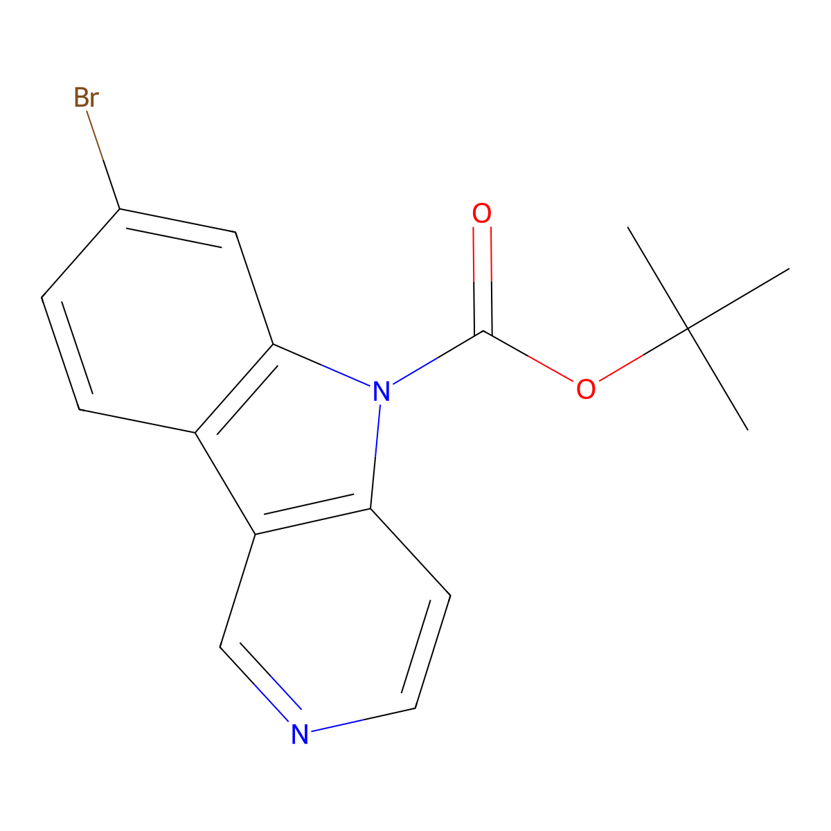 tert-butyl 7-bromo-5H-pyrido[4,3-b]indole-5-carboxylate molecular structure, CAS 1687855-96-4