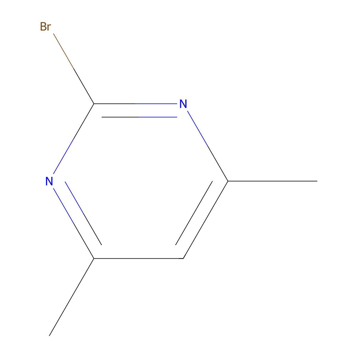 2-Bromo-4,6-dimethylpyrimidine molecular structure, CAS 16879-39-3