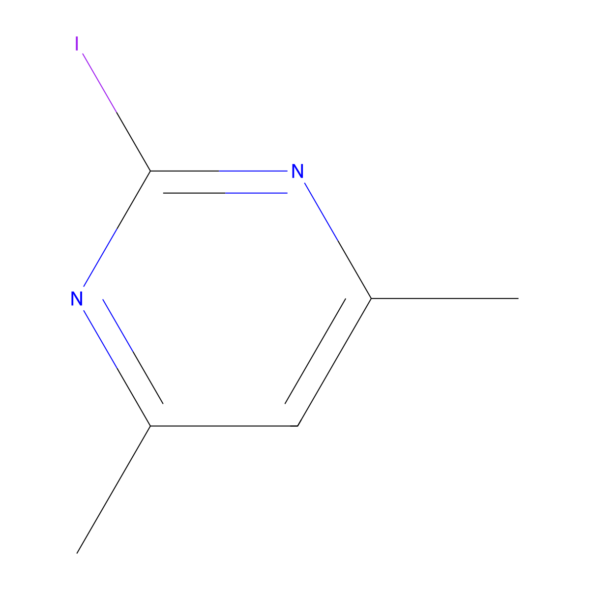 2-Iodo-4,6-dimethylpyrimidine molecular structure, CAS 16879-40-6