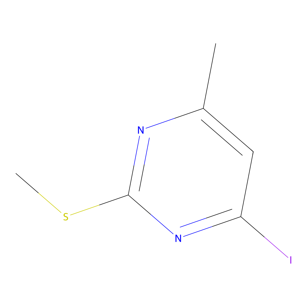 4-Iodo-6-methyl-2-methylthio-pyrimidine molecular structure, CAS 16879-42-8