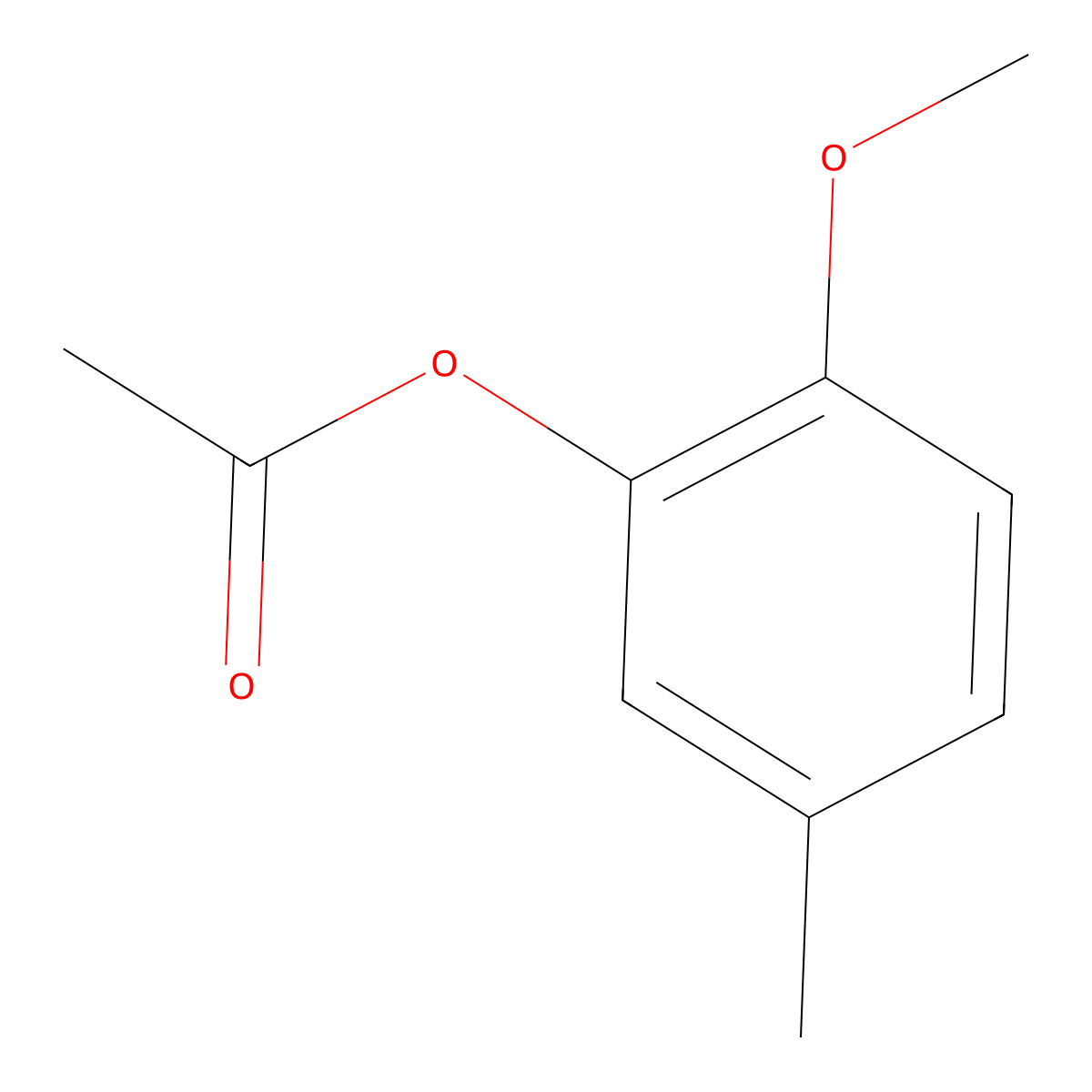 Phenol, 2-methoxy-5-methyl-, 1-acetate molecular structure, CAS 1688-19-3