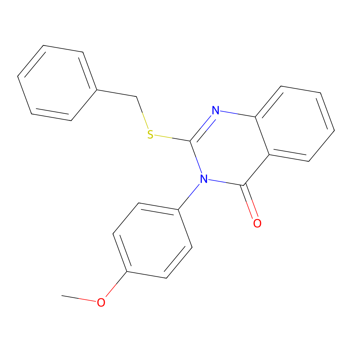 2-(Benzylthio)-3-(4-methoxyphenyl)-4(3H)-quinazolinone molecular structure, CAS 1688-87-5