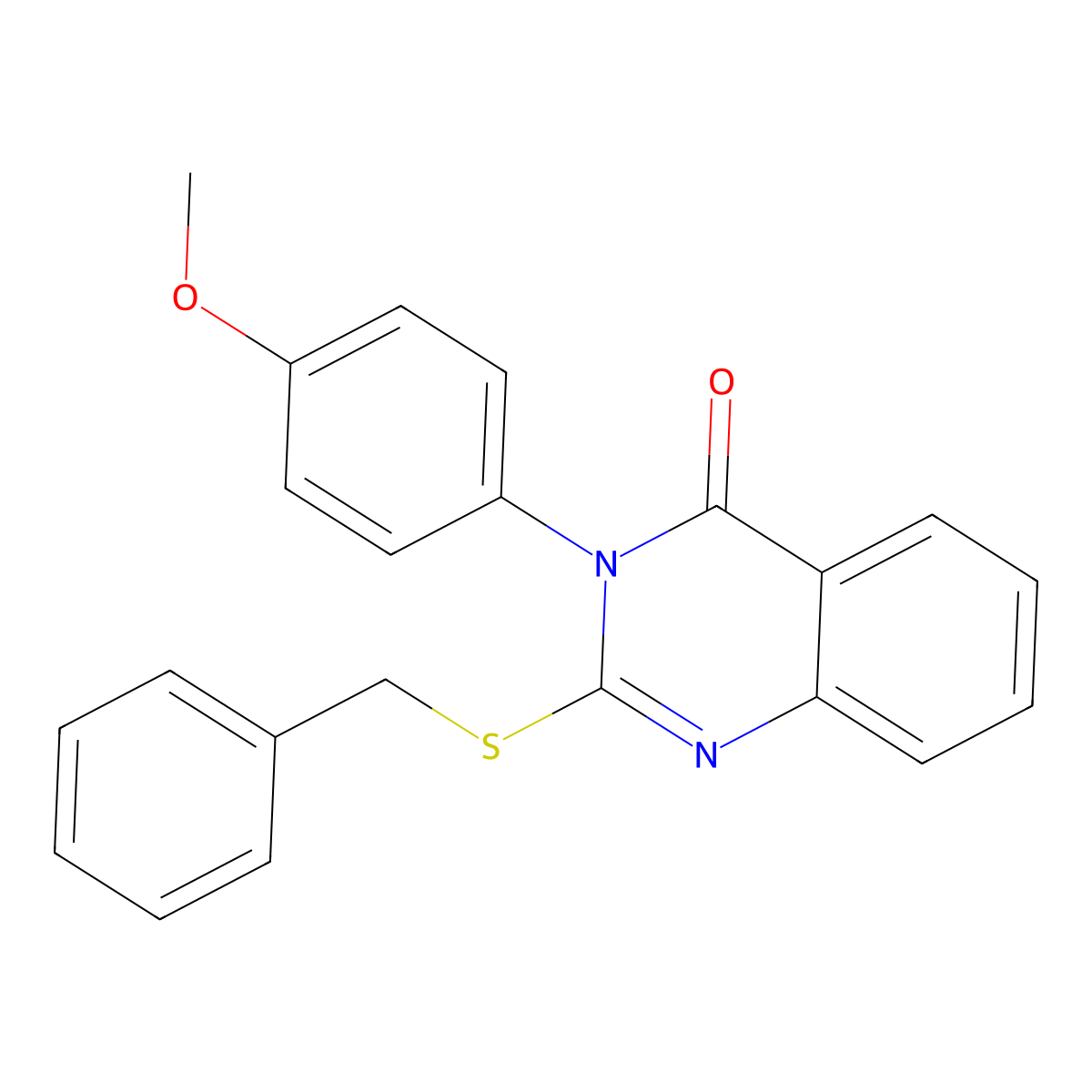 2-(Benzylthio)-3-(4-methoxyphenyl)-4(3H)-quinazolinone molecular structure, CAS 1688-87-5
