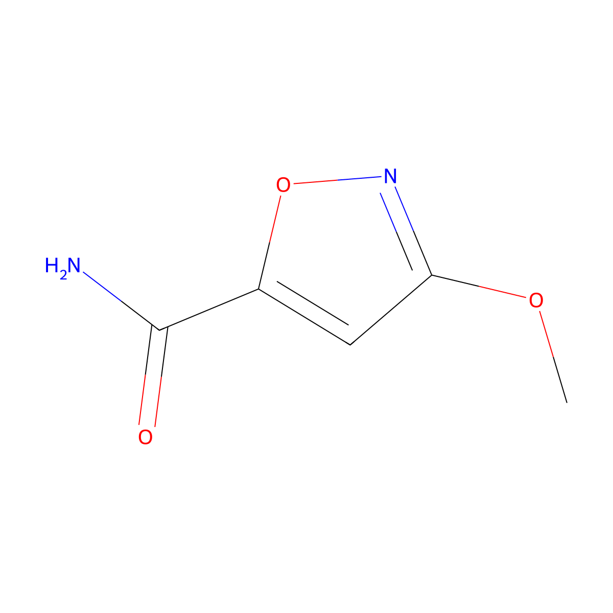 3-Methoxyisoxazole-5-carboxamide molecular structure, CAS 16880-10-7