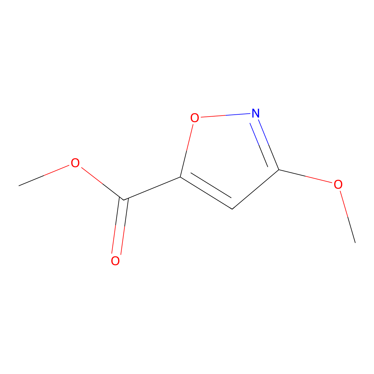 5-Isoxazolecarboxylic acid, 3-methoxy-, methyl ester molecular structure, CAS 16880-11-8