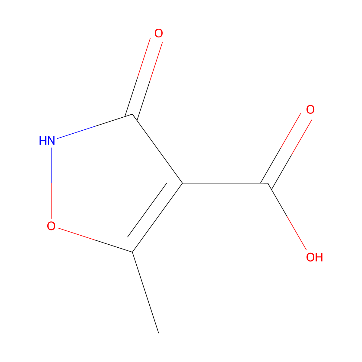 3-Hydroxy-5-methyl-1,2-oxazole-4-carboxylic acid molecular structure, CAS 16880-48-1