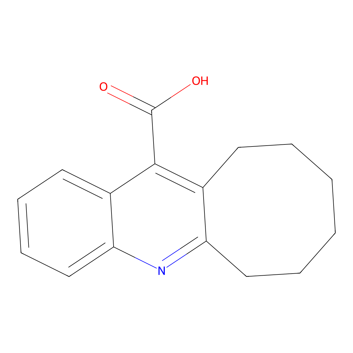 6,7,8,9,10,11-Hexahydrocycloocta[b]quinoline-12-carboxylic acid molecular structure, CAS 16880-77-6