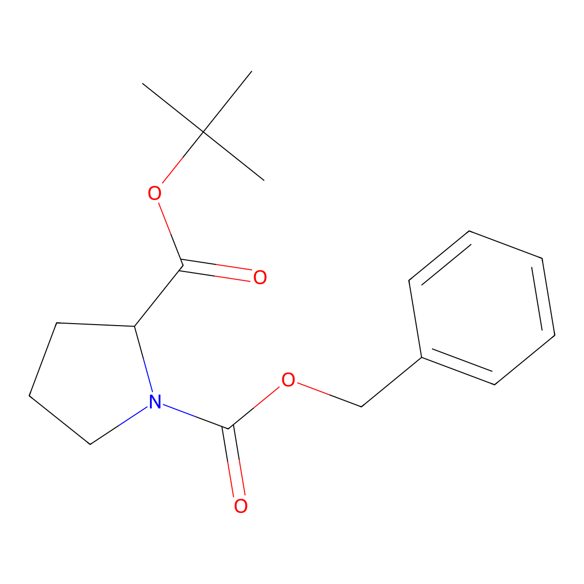 2-(1,1-Dimethylethyl) 1-(phenylmethyl) (2S)-1,2-pyrrolidinedicarboxylate molecular structure, CAS 16881-39-3