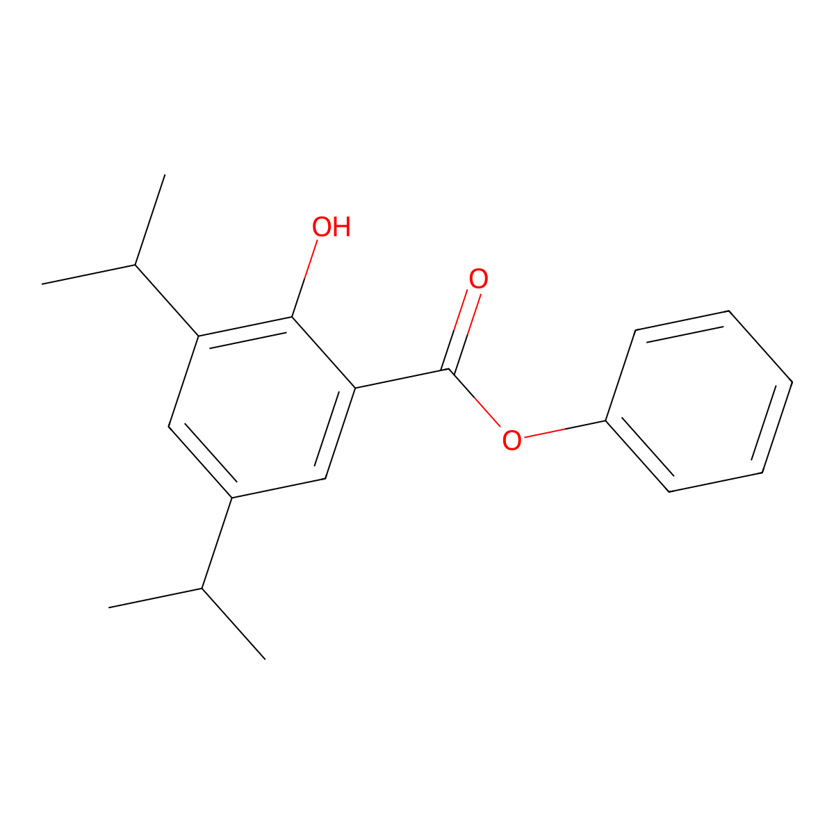 Phenyl 3,5-diisopropylsalicylate molecular structure, CAS 16881-60-0