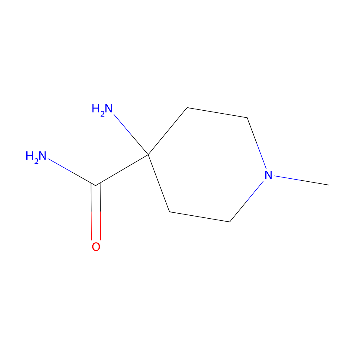 4-Amino-1-methylpiperidine-4-carboxamide molecular structure, CAS 168818-63-1