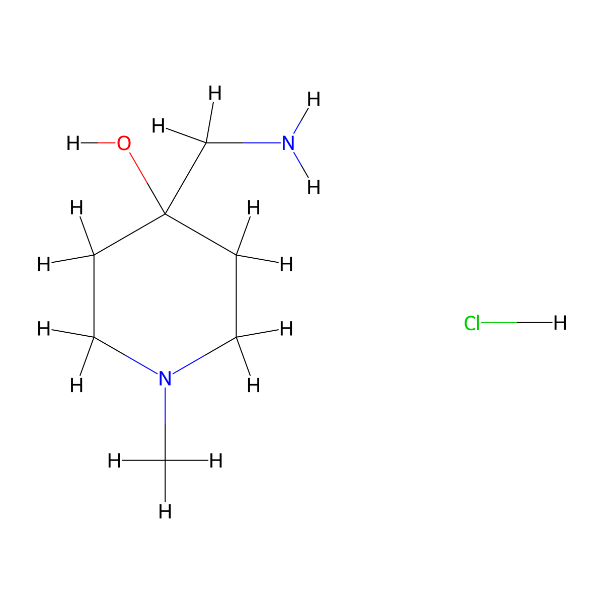 4-(Aminomethyl)-1-methylpiperidin-4-ol hydrochloride molecular structure, CAS 168818-68-6
