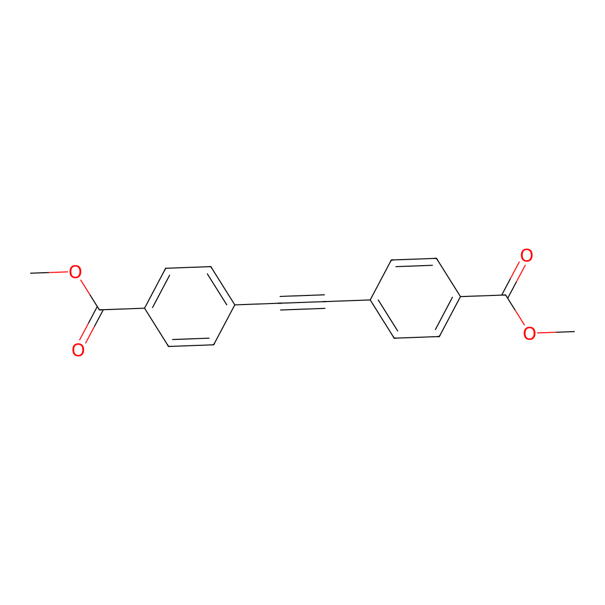 Dimethyl 4,4'-(ethyne-1,2-diyl)dibenzoate molecular structure, CAS 16882-08-9