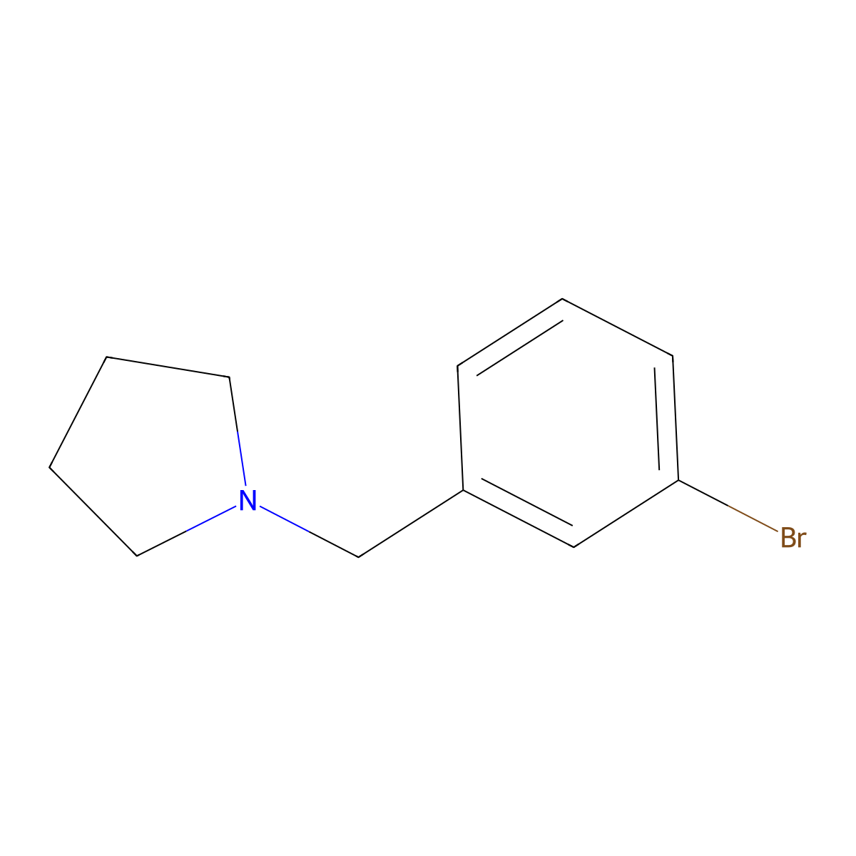 1-(3-Bromobenzyl)pyrrolidine molecular structure, CAS 168820-15-3
