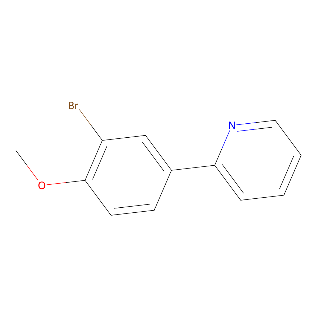 2-(3-Bromo-4-methoxyphenyl)pyridine molecular structure, CAS 168823-65-2