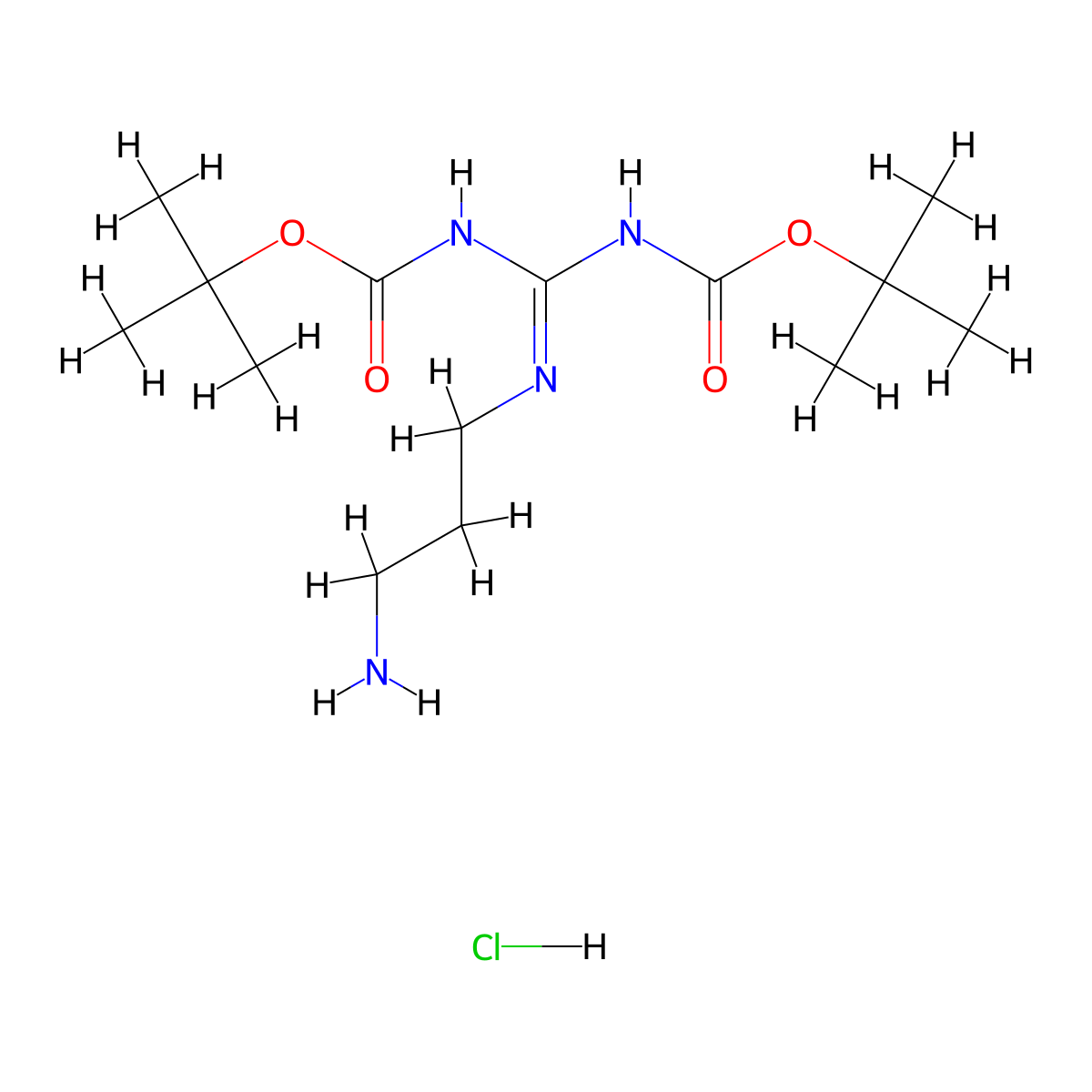 Carbamic acid, [(3-aminopropyl)carbonimidoyl]bis-, bis(1,1-dimethylethyl) ester, monohydrochloride molecular structure, CAS 168827-63-2