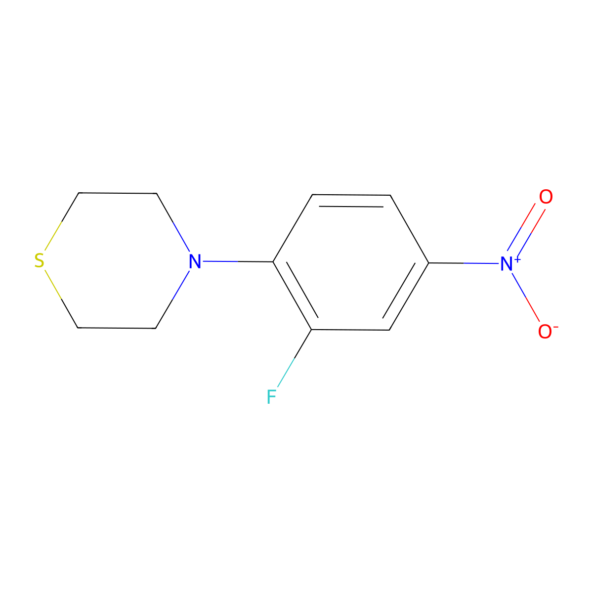 4-(2-Fluoro-4-nitrophenyl)thiomorpholine molecular structure, CAS 168828-70-4