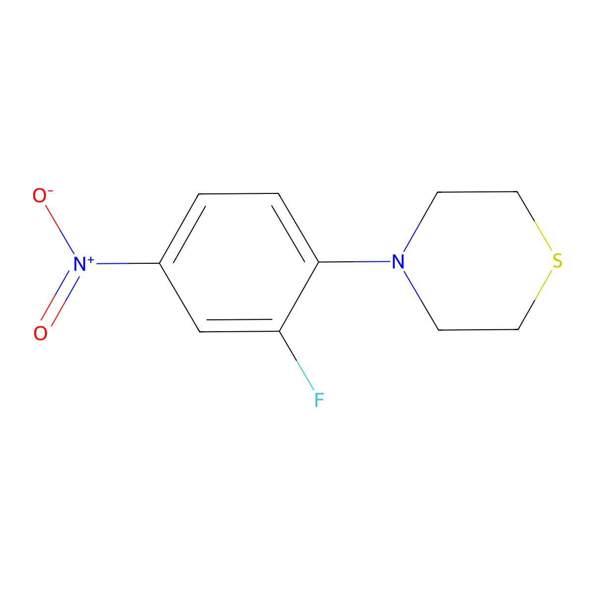 4-(2-Fluoro-4-nitrophenyl)thiomorpholine molecular structure, CAS 168828-70-4