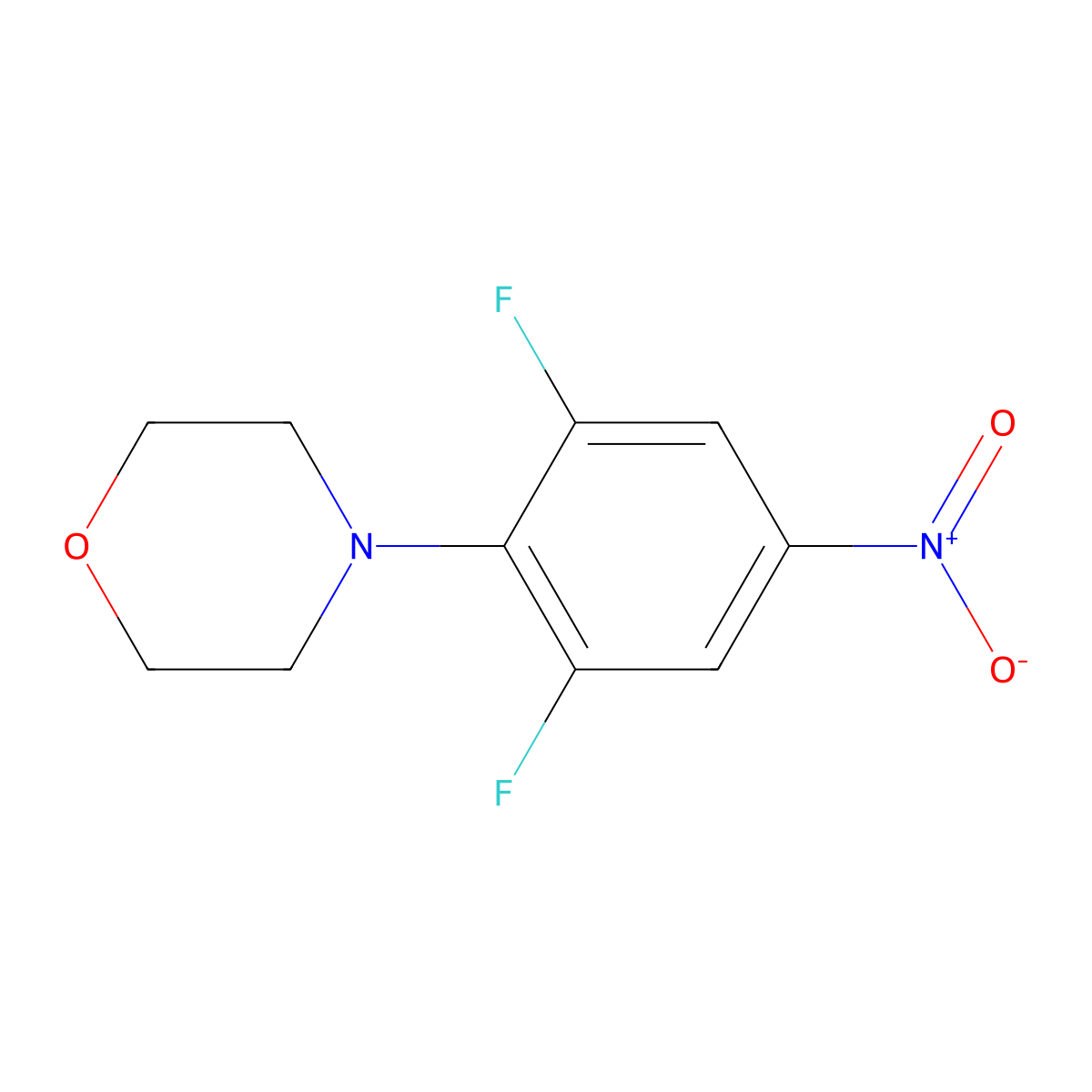 4-(2,6-Difluoro-4-nitrophenyl)morpholine molecular structure, CAS 168828-75-9