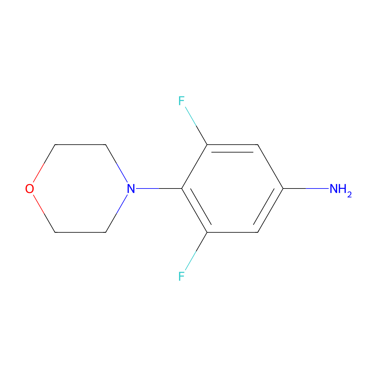 3,5-Difluoro-4-(morpholin-4-yl)aniline molecular structure, CAS 168828-76-0
