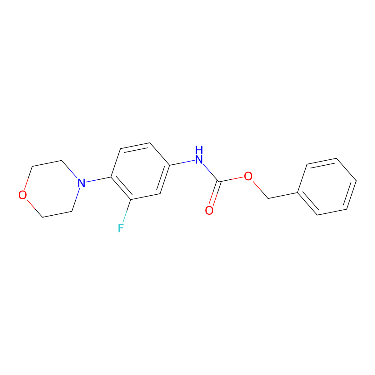 Carbamic acid, N-(3-fluoro-4-(4-morpholinyl)phenyl)-, phenylmethyl ester molecular structure, CAS 168828-81-7