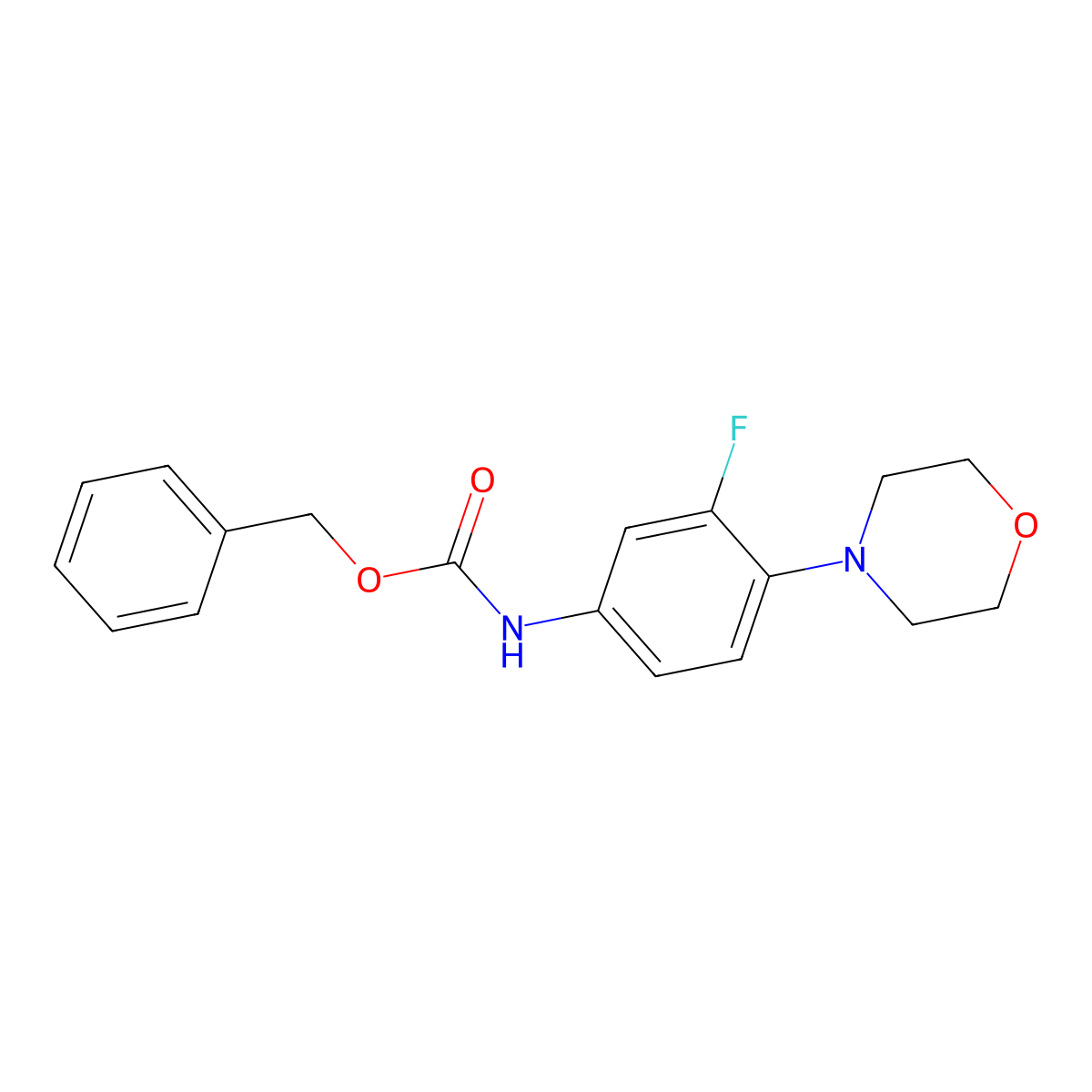 Carbamic acid, N-(3-fluoro-4-(4-morpholinyl)phenyl)-, phenylmethyl ester molecular structure, CAS 168828-81-7