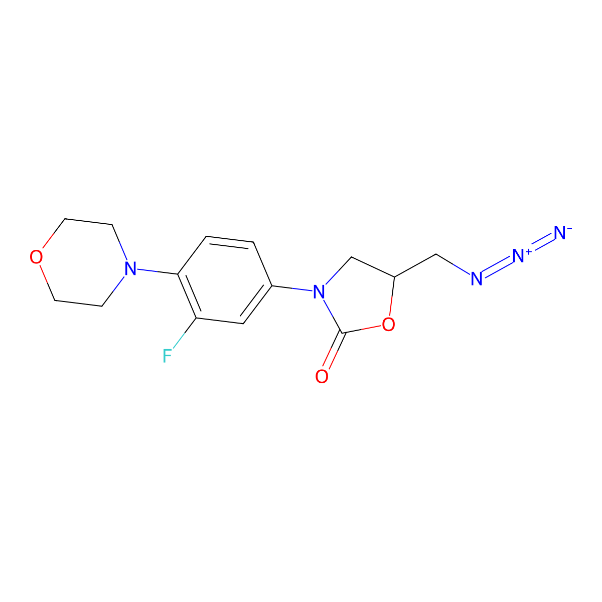 Deacetamide linezolid azide molecular structure, CAS 168828-84-0