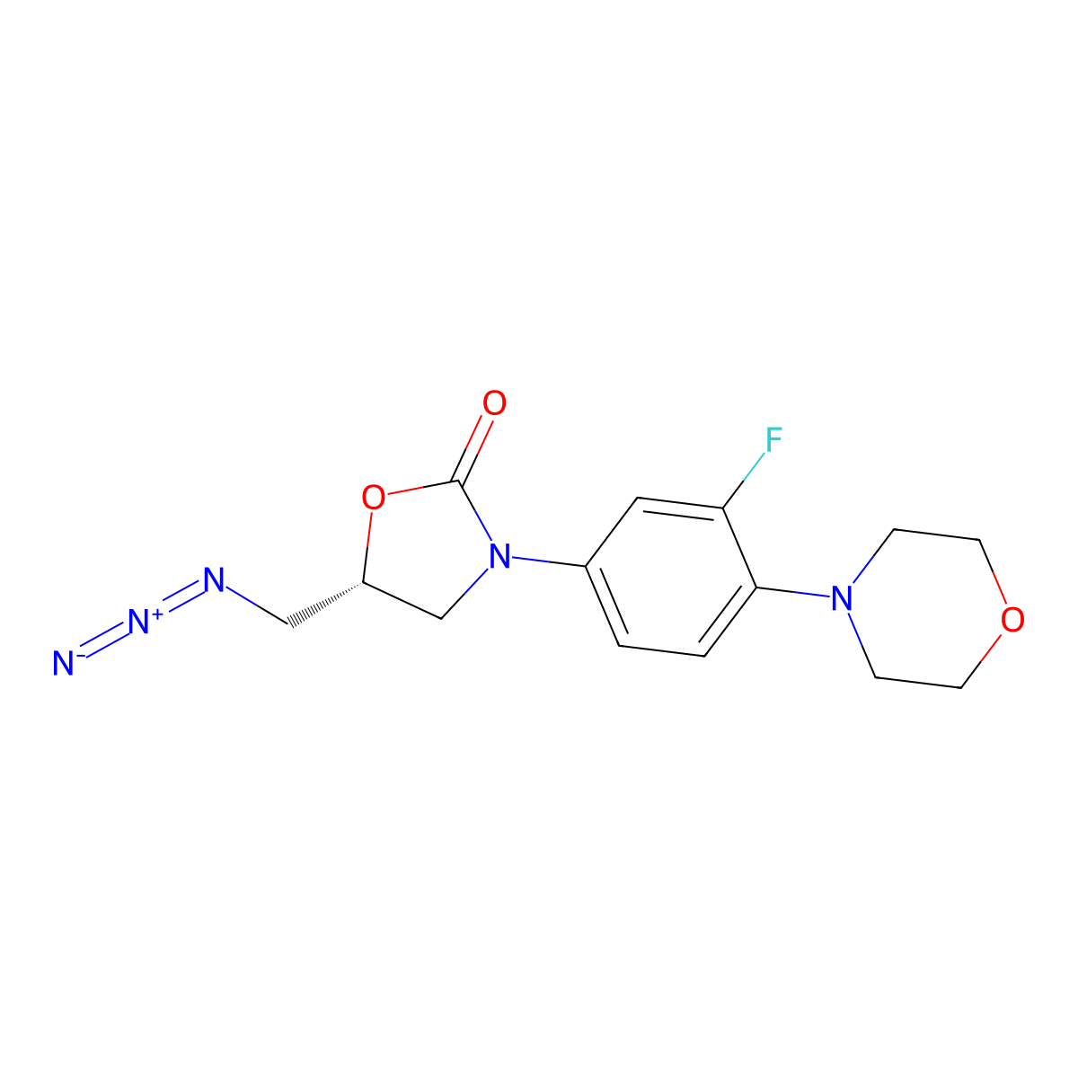 Deacetamide linezolid azide molecular structure, CAS 168828-84-0
