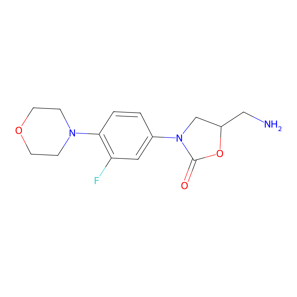 (5S)-5-(Aminomethyl)-3-(3-fluoro-4-(4-morpholinyl)phenyl)-2-oxazolidinone molecular structure, CAS 168828-90-8