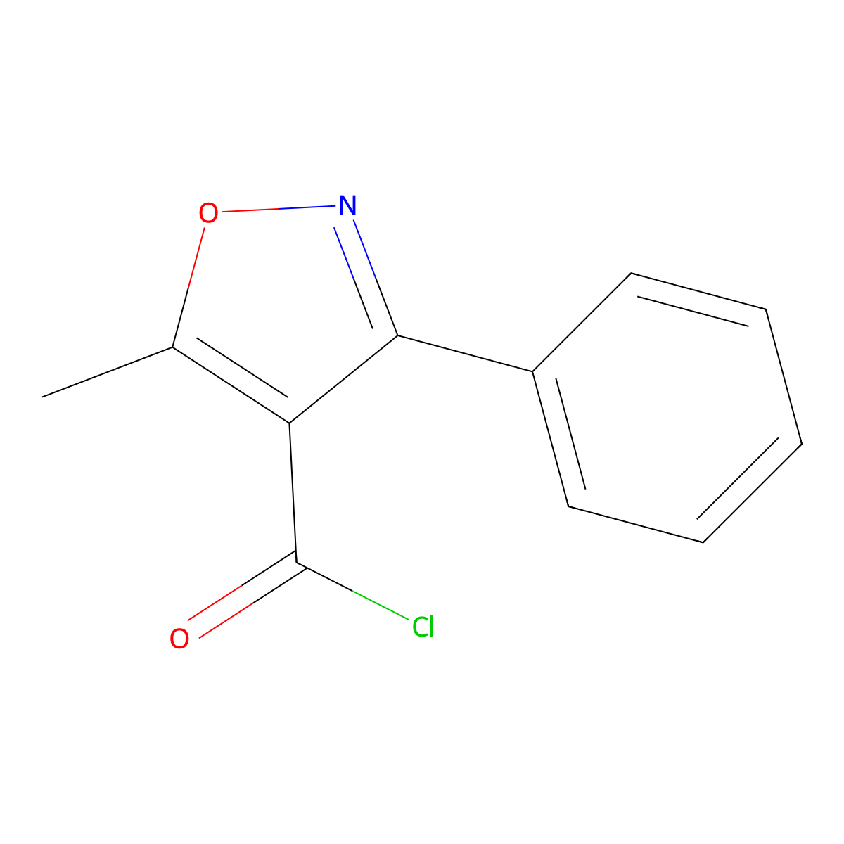 5-Methyl-3-phenylisoxazole-4-carbonyl chloride molecular structure, CAS 16883-16-2