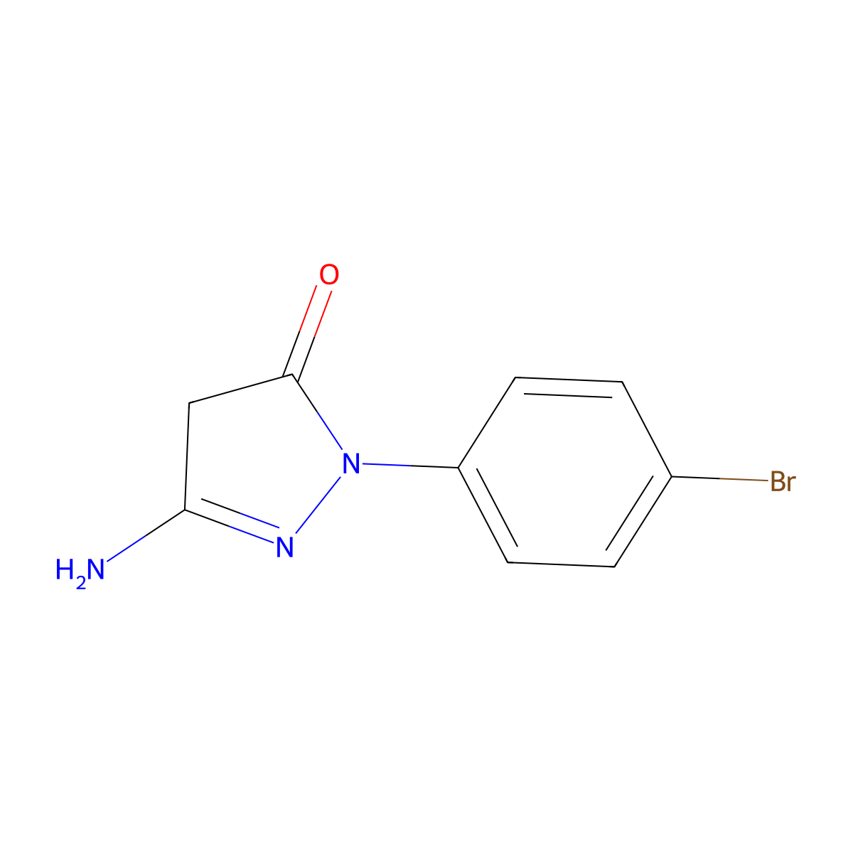 5-amino-2-(4-bromophenyl)-4H-pyrazol-3-one molecular structure, CAS 16883-20-8