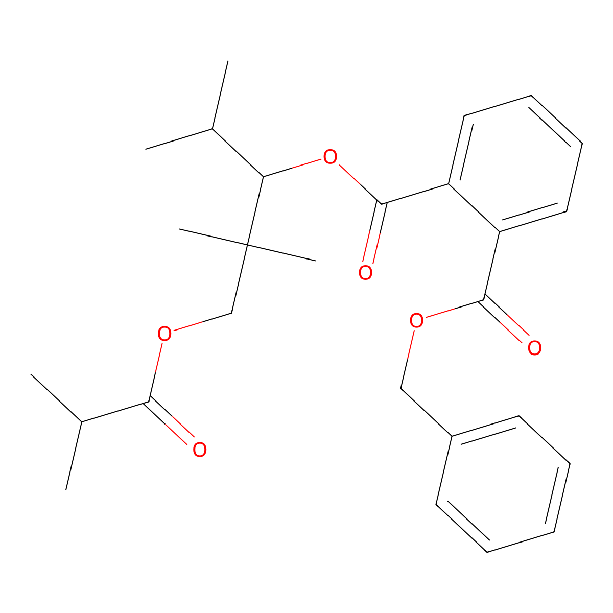Benzyl (1-(isobutyryloxy)-2,2,4-trimethylpentan-3-yl) phthalate molecular structure, CAS 16883-83-3