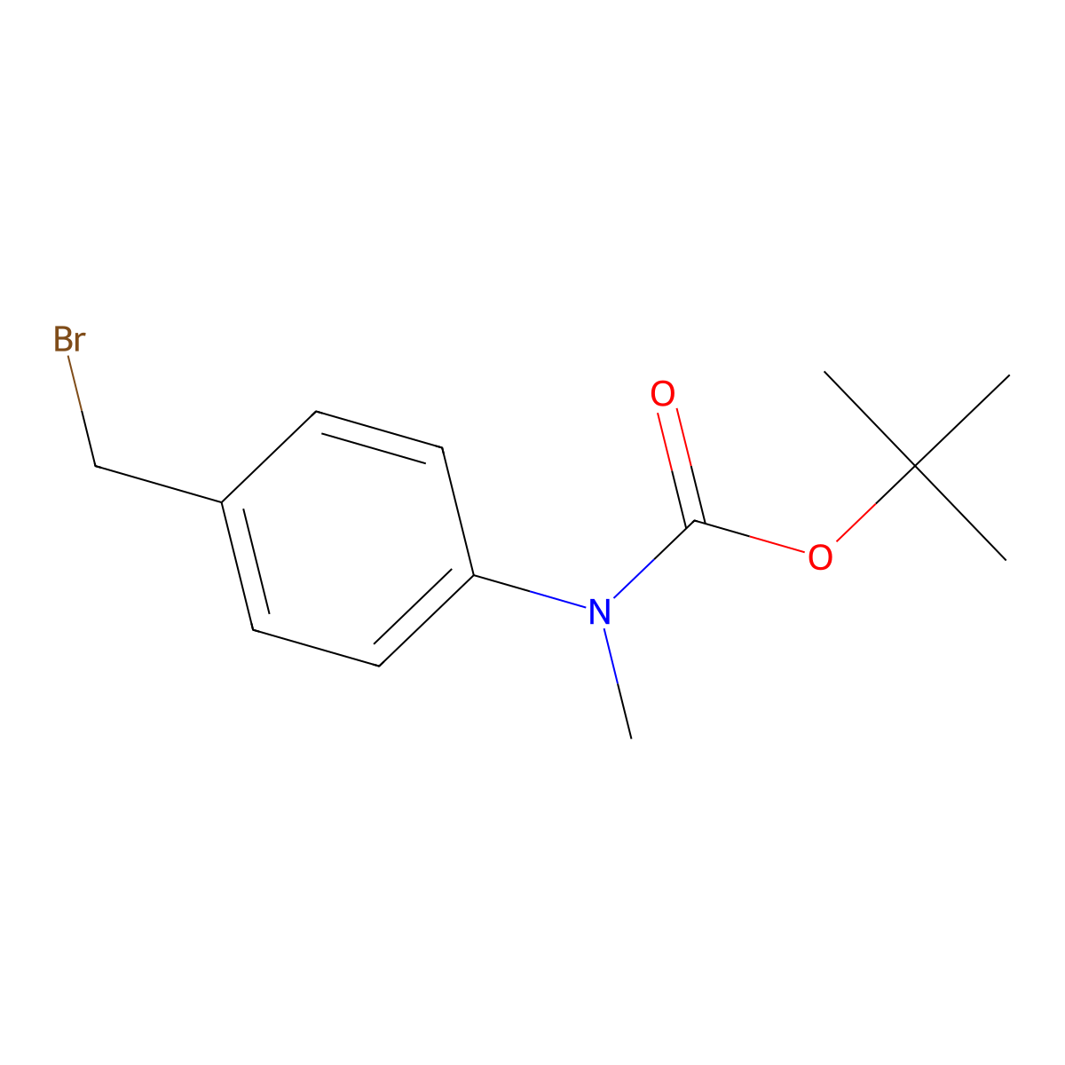 tert-Butyl (4-(bromomethyl)phenyl)(methyl)carbamate molecular structure, CAS 168830-93-1