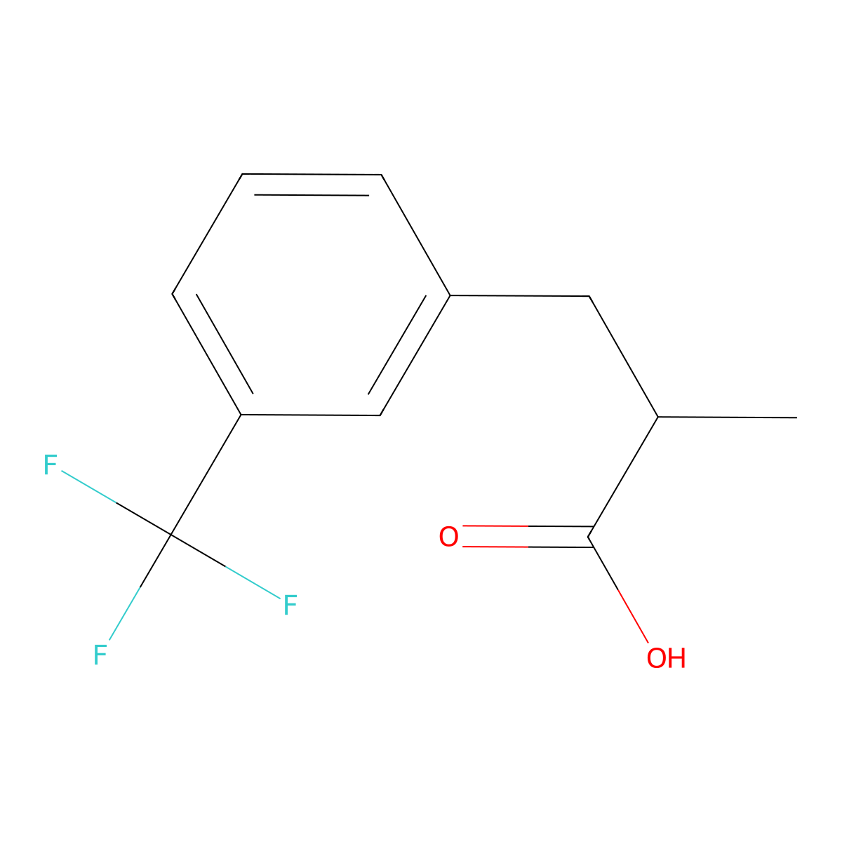 2-Methyl-3-[3-(trifluoromethyl)phenyl]propanoic acid molecular structure, CAS 168833-79-2