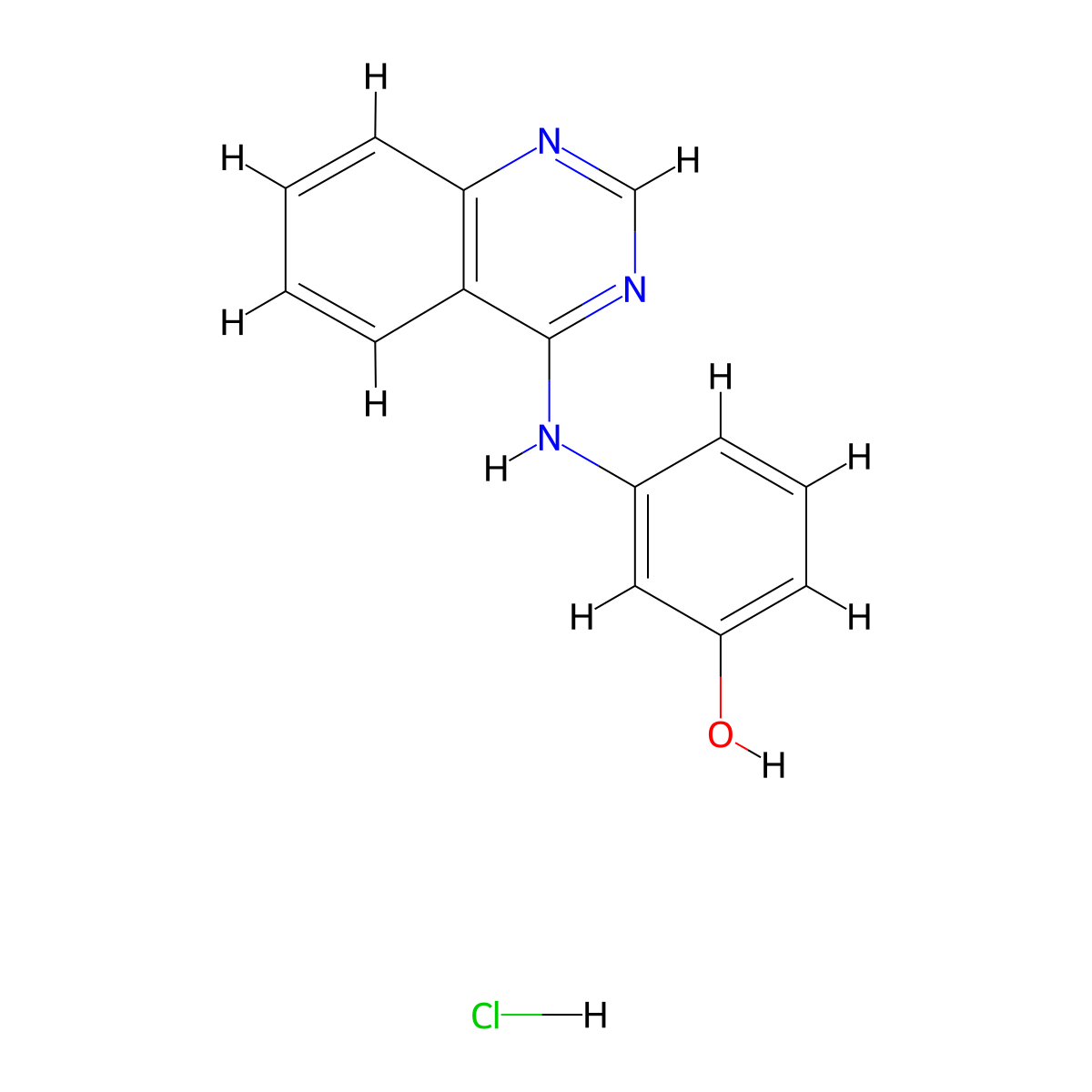 3-(4-Quinazolinylamino)phenol hydrochloride molecular structure, CAS 168836-04-2