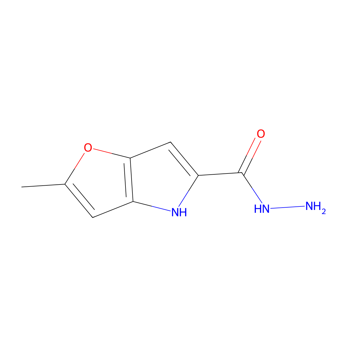 2-methyl-4H-furo[3,2-b]pyrrole-5-carbohydrazide molecular structure, CAS 168837-89-6