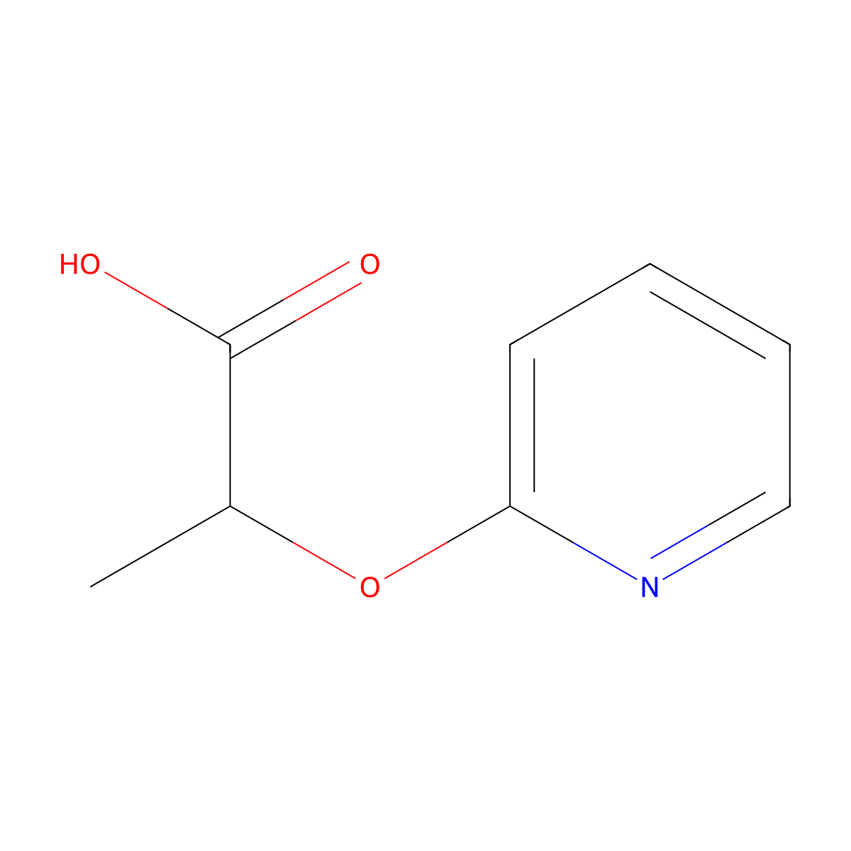 2-(Pyridin-2-yloxy)propanoic acid molecular structure, CAS 168844-45-9