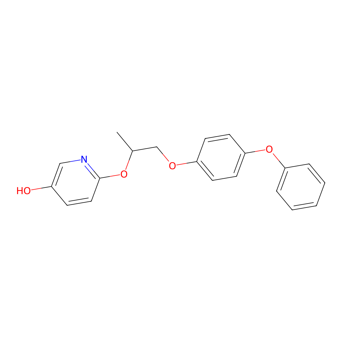 6-[1-Methyl-2-(4-phenoxyphenoxy)ethoxy]-3-pyridinol molecular structure, CAS 168844-46-0