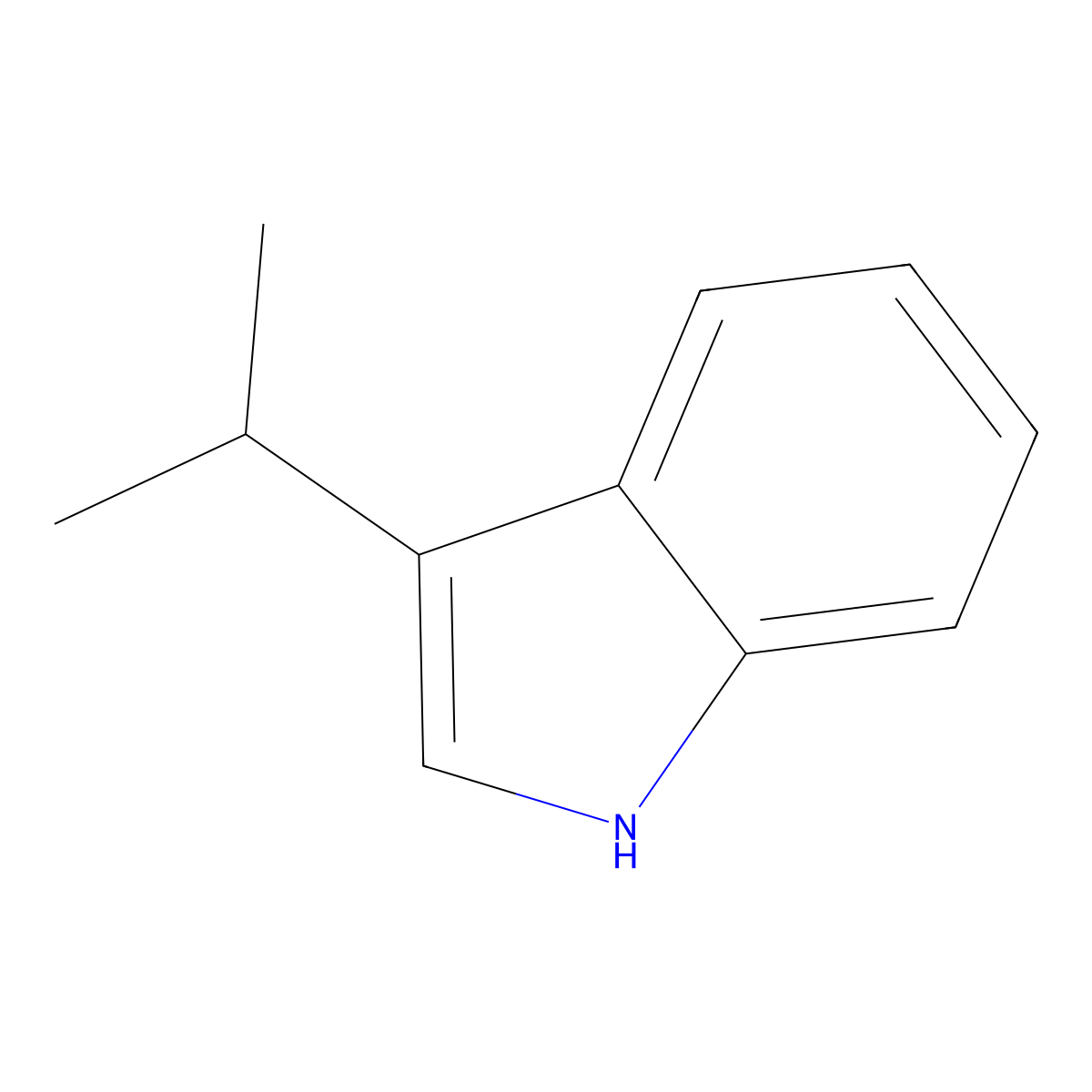 3-(propan-2-yl)-1H-indole molecular structure, CAS 16886-00-3