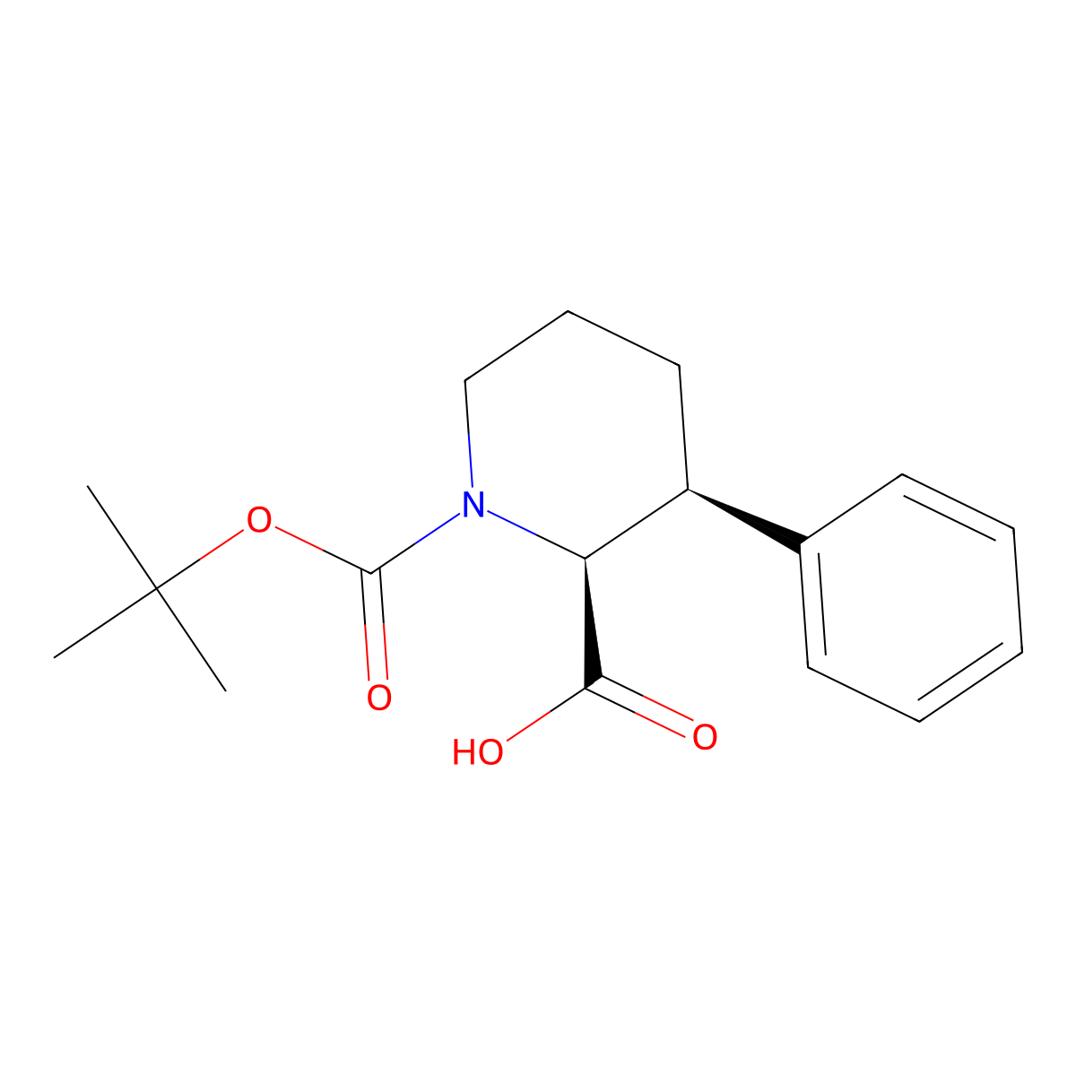 (2S,3S)-1-(tert-butoxycarbonyl)-3-phenylpiperidine-2-carboxylic acid molecular structure, CAS 1688629-73-3