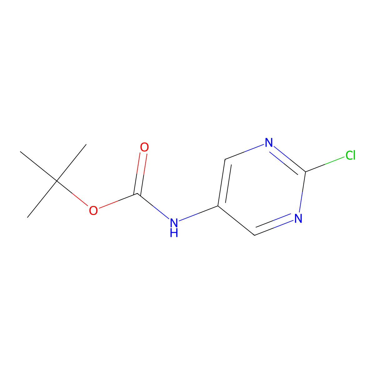 Tert-butyl (2-chloropyrimidin-5-YL)carbamate molecular structure, CAS 1688651-75-3