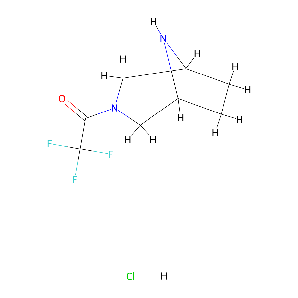 1-(3,8-Diazabicyclo[3.2.1]octan-3-YL)-2,2,2-trifluoroethanone hydrochloride molecular structure, CAS 1688652-35-8