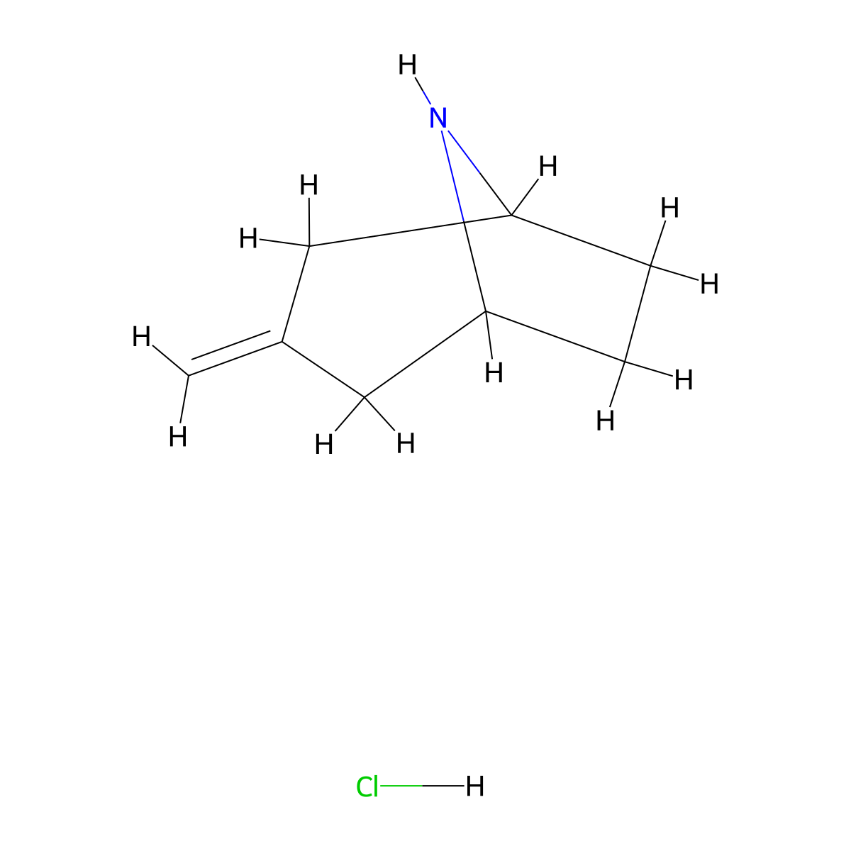 3-Methylidene-8-azabicyclo(3.2.1)octane hydrochloride molecular structure, CAS 1688652-45-0