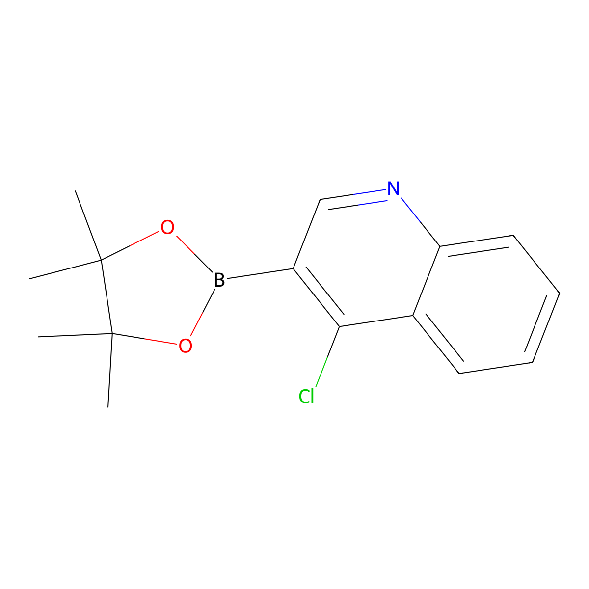 4-Chloro-3-(tetramethyl-1,3,2-dioxaborolan-2-yl)quinoline molecular structure, CAS 1688653-81-7