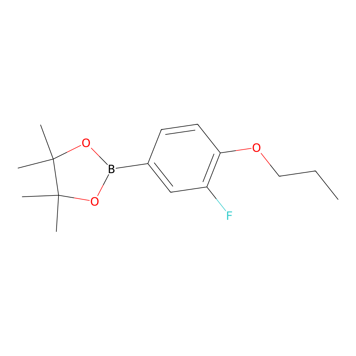 2-(3-Fluoro-4-propoxyphenyl)-4,4,5,5-tetramethyl-1,3,2-dioxaborolane molecular structure, CAS 1688653-97-5
