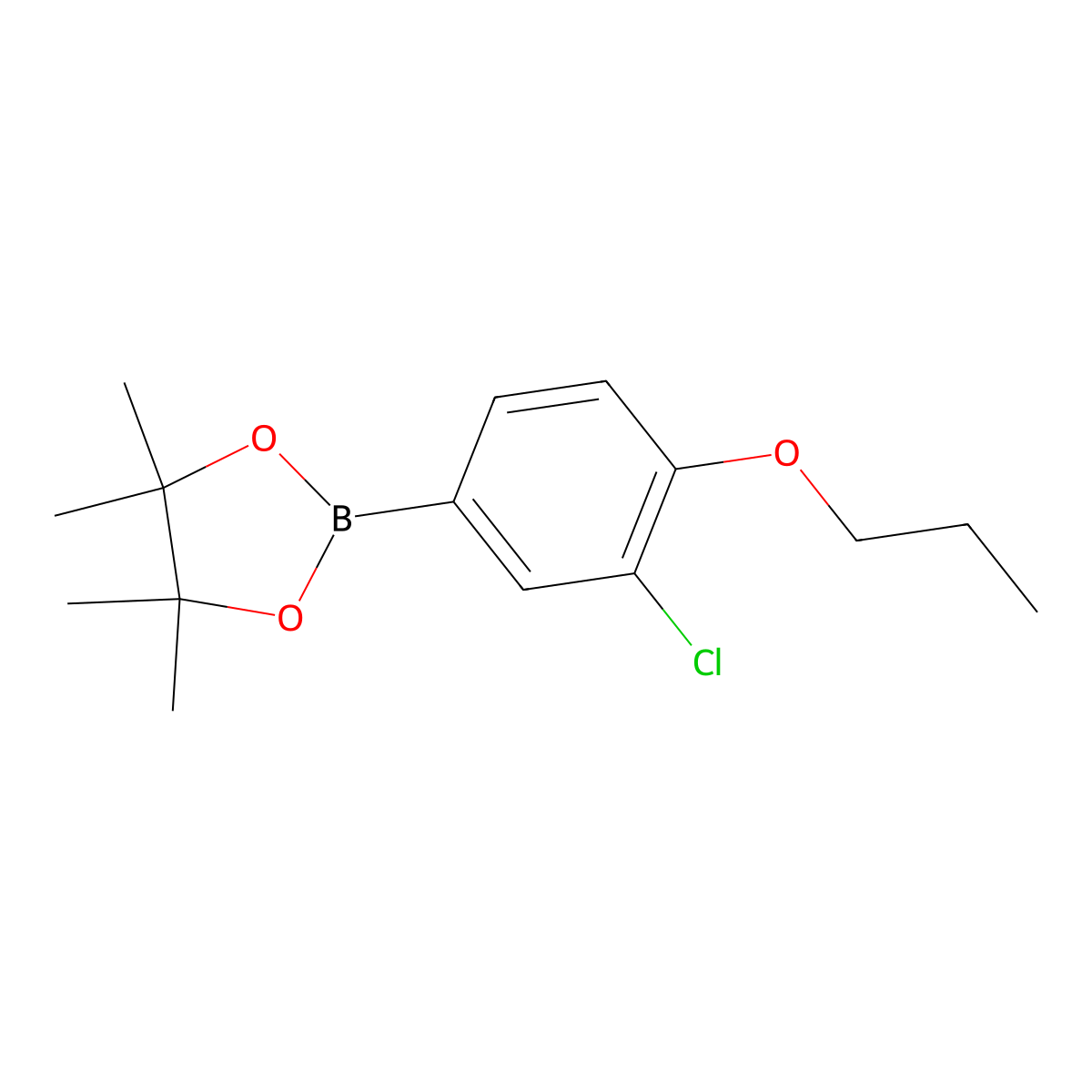 3-Chloro-4-propoxyphenylboronic acid pinacol ester molecular structure, CAS 1688655-72-2