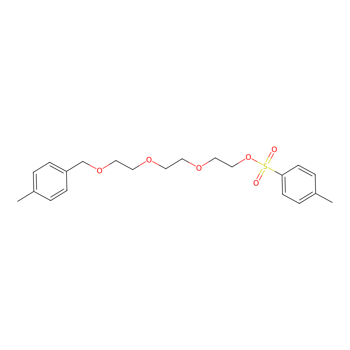 2-(2-(2-((4-Methylbenzyl)oxy)ethoxy)ethoxy)ethyl 4-methylbenzenesulfonate molecular structure, CAS 1688666-41-2